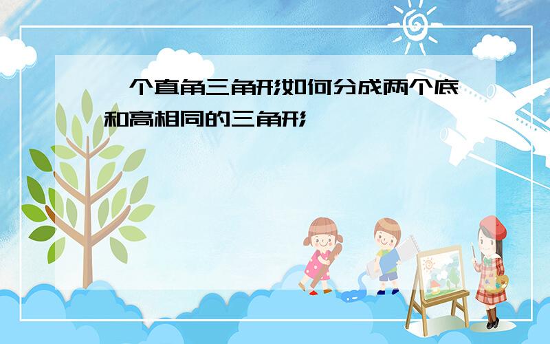 一个直角三角形如何分成两个底和高相同的三角形