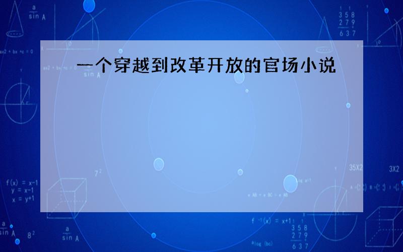 一个穿越到改革开放的官场小说