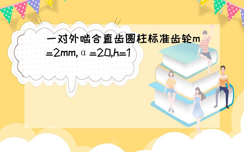 一对外啮合直齿圆柱标准齿轮m=2mm,α=20,h=1