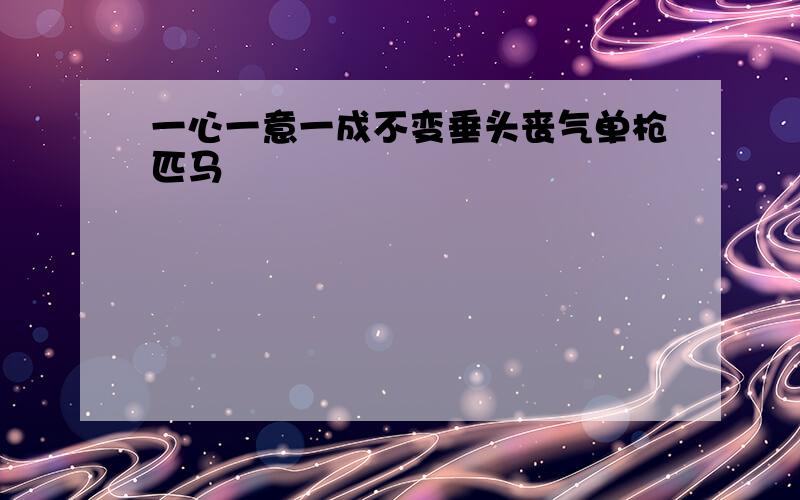 一心一意一成不变垂头丧气单枪匹马