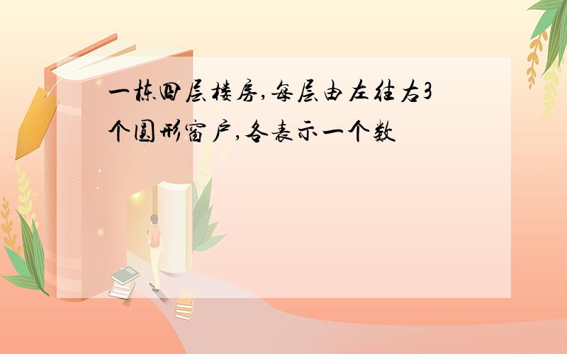 一栋四层楼房,每层由左往右3个圆形窗户,各表示一个数