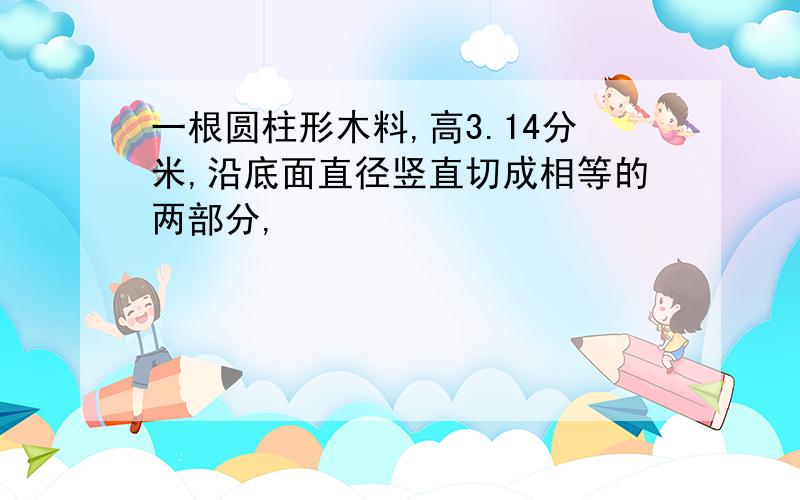 一根圆柱形木料,高3.14分米,沿底面直径竖直切成相等的两部分,