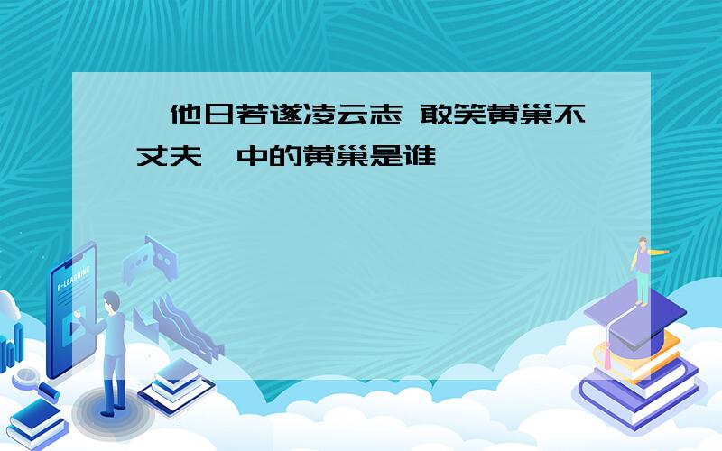 "他日若遂凌云志 敢笑黄巢不丈夫"中的黄巢是谁