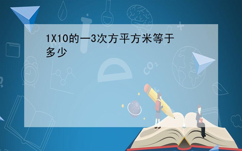 1X10的一3次方平方米等于多少