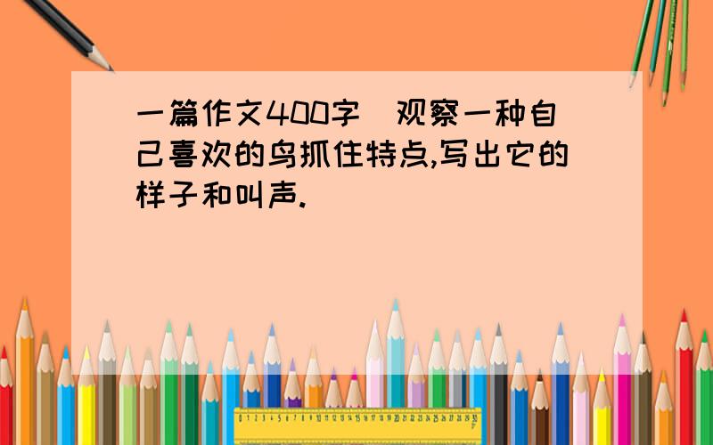 一篇作文400字(观察一种自己喜欢的鸟抓住特点,写出它的样子和叫声. )