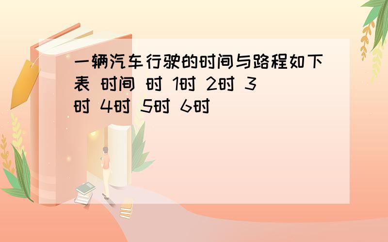 一辆汽车行驶的时间与路程如下表 时间 时 1时 2时 3时 4时 5时 6时