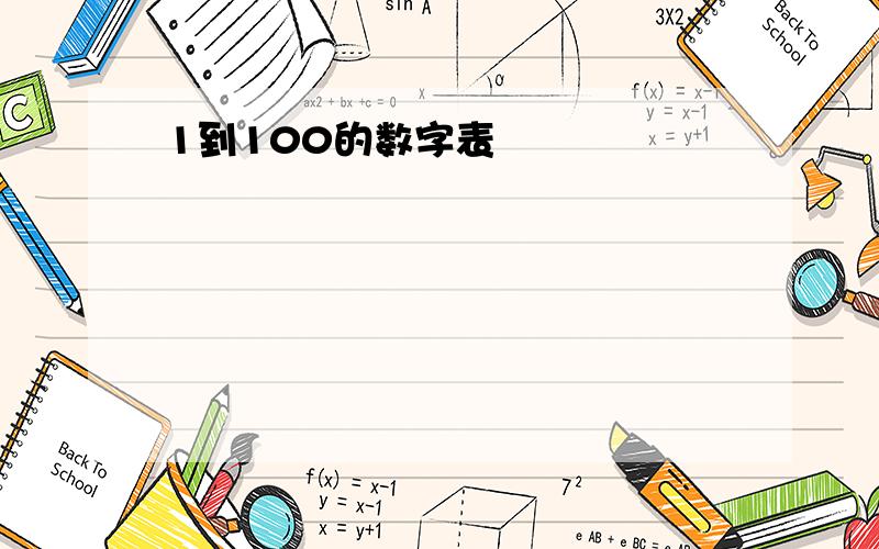 1到100的数字表