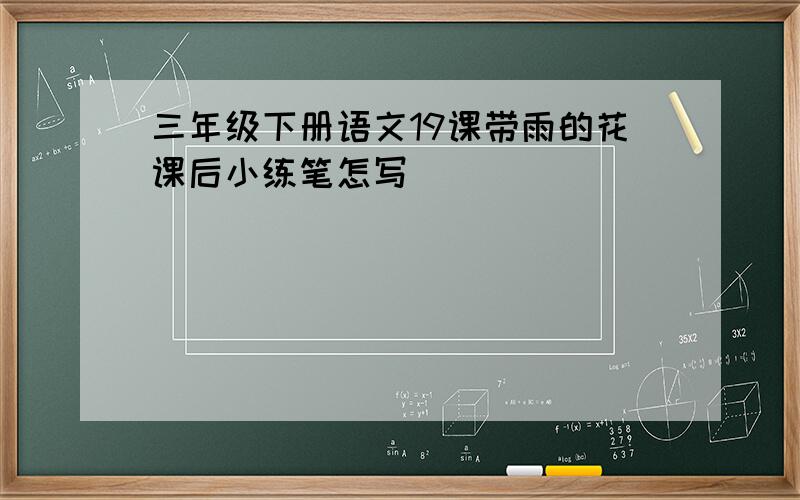 三年级下册语文19课带雨的花课后小练笔怎写