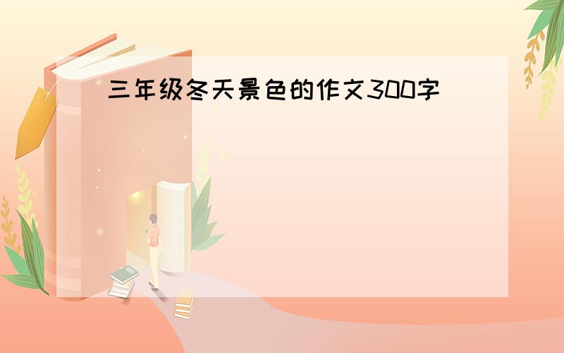 三年级冬天景色的作文300字