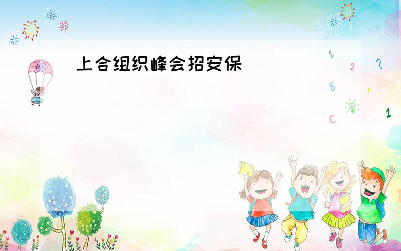 上合组织峰会招安保