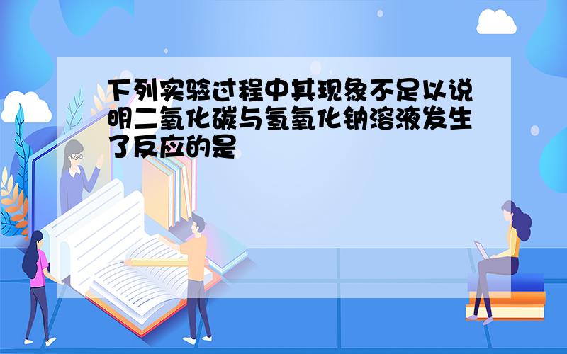 下列实验过程中其现象不足以说明二氧化碳与氢氧化钠溶液发生了反应的是