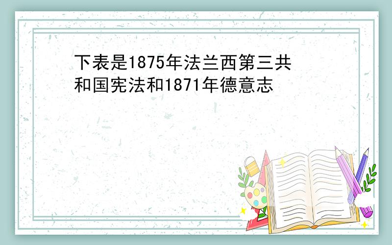 下表是1875年法兰西第三共和国宪法和1871年德意志