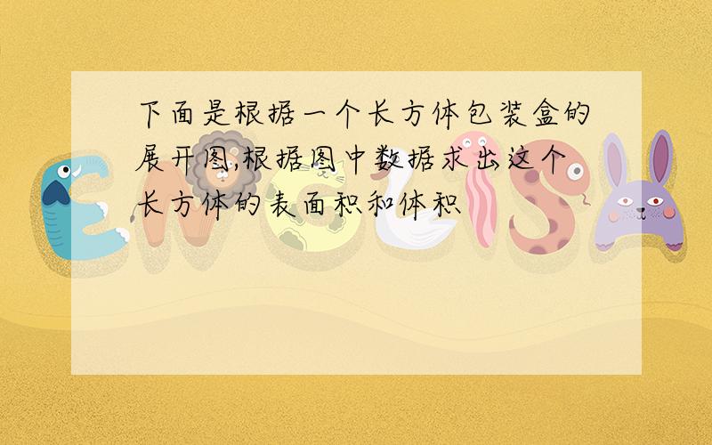 下面是根据一个长方体包装盒的展开图,根据图中数据求出这个长方体的表面积和体积