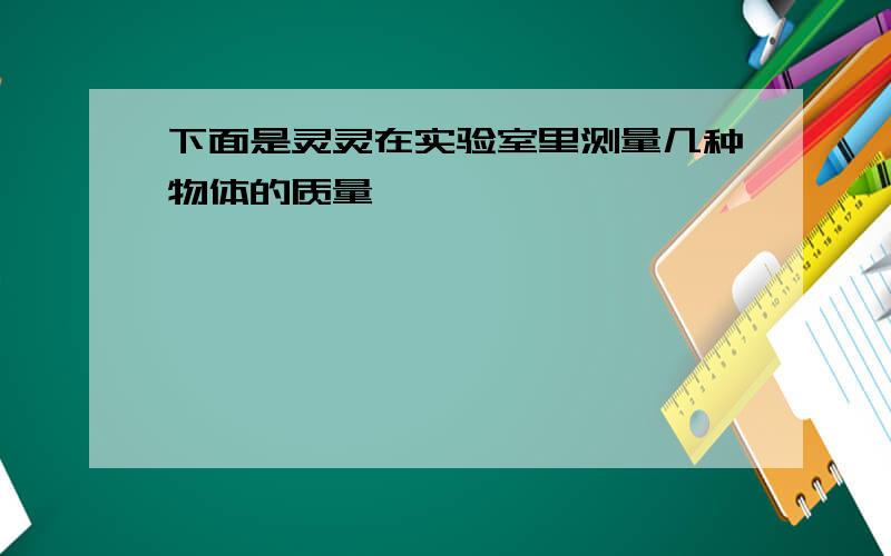 下面是灵灵在实验室里测量几种物体的质量