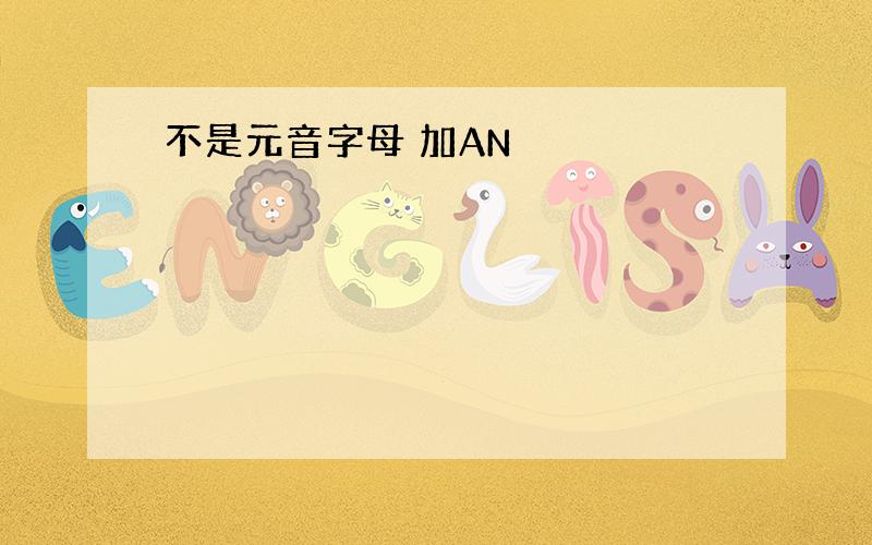 不是元音字母 加AN