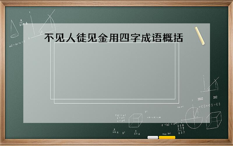 不见人徒见金用四字成语概括