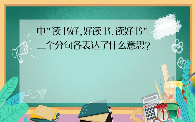 中"读书好,好读书,读好书"三个分句各表达了什么意思?