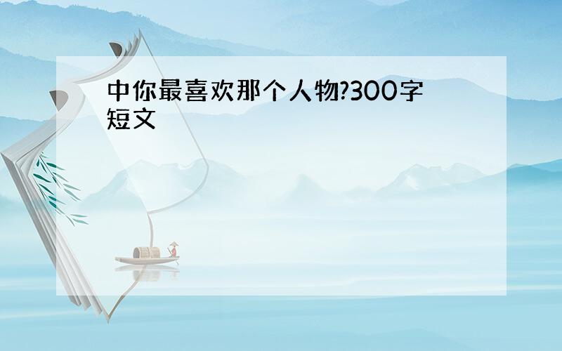 中你最喜欢那个人物?300字短文