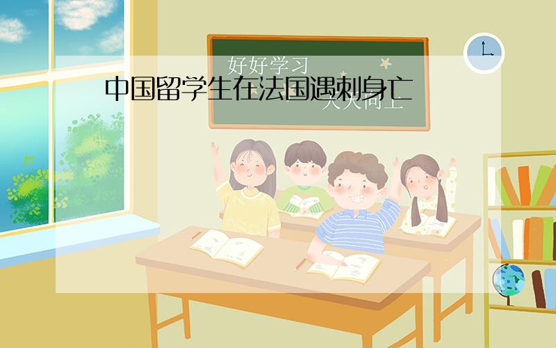 中国留学生在法国遇刺身亡