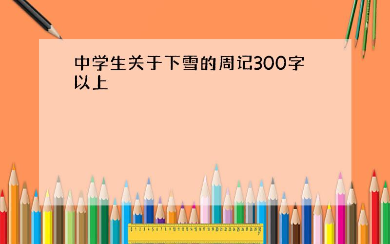 中学生关于下雪的周记300字以上