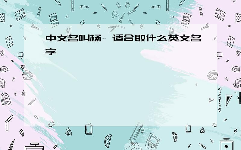 中文名叫杨磊适合取什么英文名字