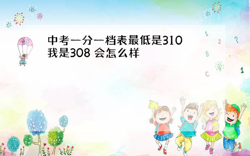 中考一分一档表最低是310 我是308 会怎么样