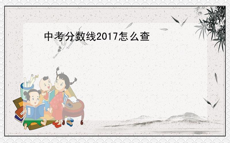 中考分数线2017怎么查