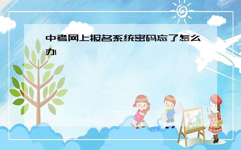 中考网上报名系统密码忘了怎么办