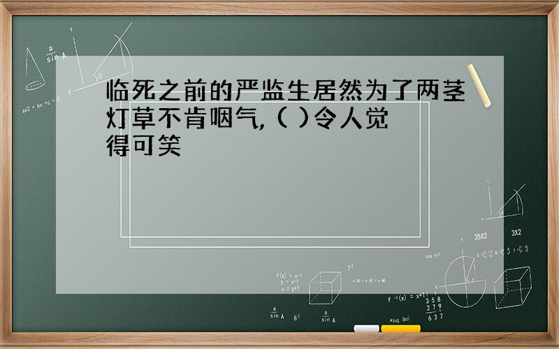 临死之前的严监生居然为了两茎灯草不肯咽气, ( )令人觉得可笑