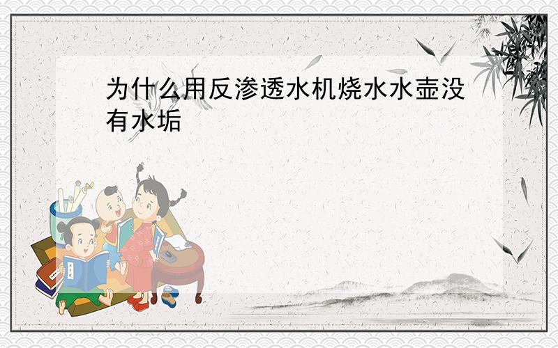 为什么用反渗透水机烧水水壶没有水垢