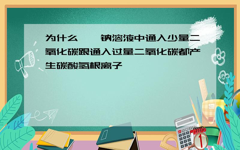 为什么苯酚钠溶液中通入少量二氧化碳跟通入过量二氧化碳都产生碳酸氢根离子