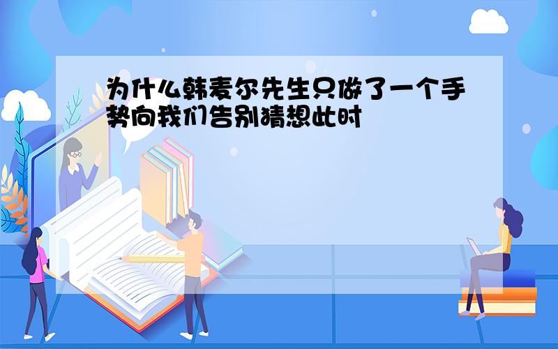 为什么韩麦尔先生只做了一个手势向我们告别猜想此时