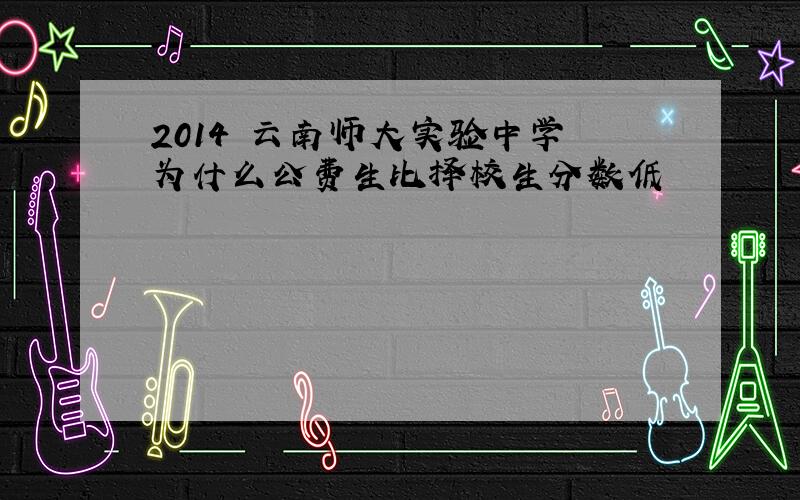 2014 云南师大实验中学 为什么公费生比择校生分数低