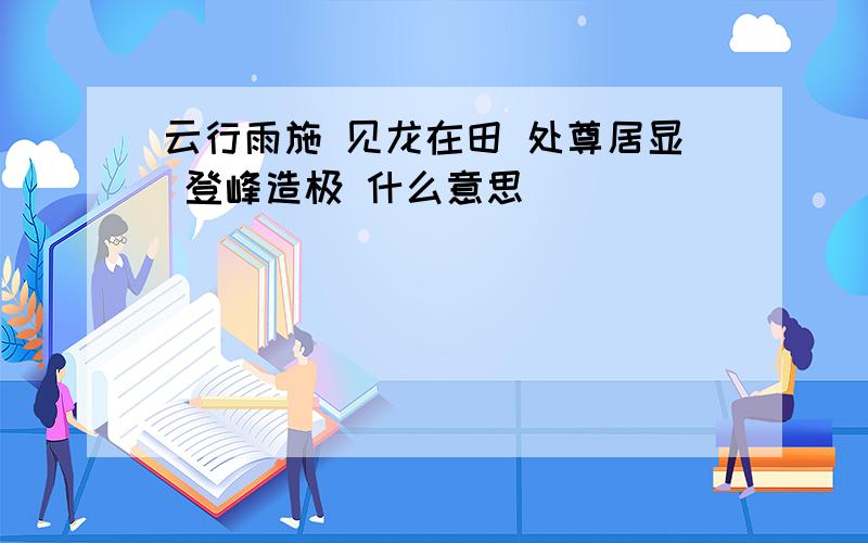 云行雨施 见龙在田 处尊居显 登峰造极 什么意思