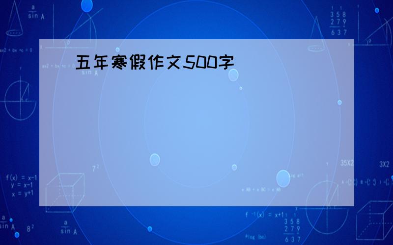 五年寒假作文500字