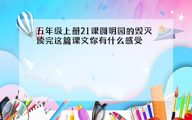 五年级上册21课圆明园的毁灭读完这篇课文你有什么感受