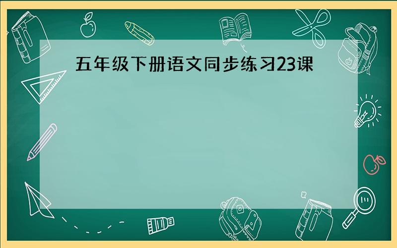 五年级下册语文同步练习23课