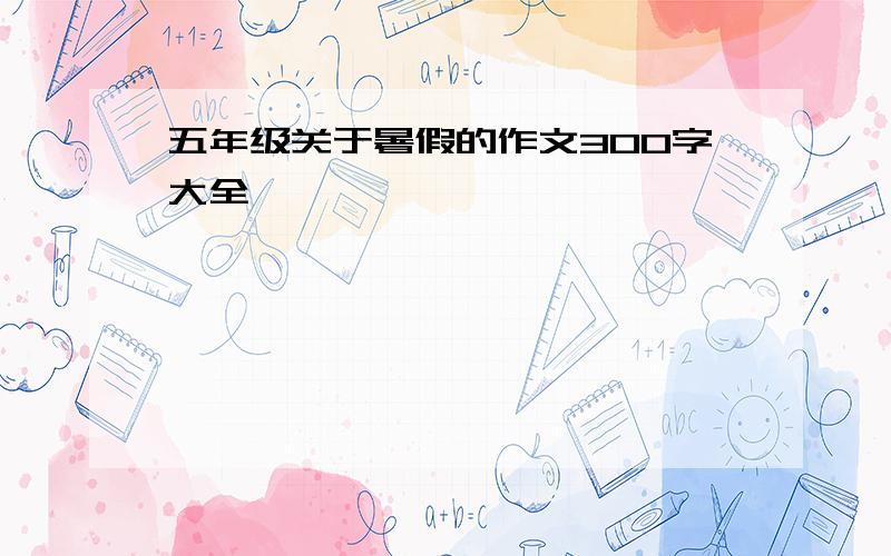 五年级关于暑假的作文300字大全