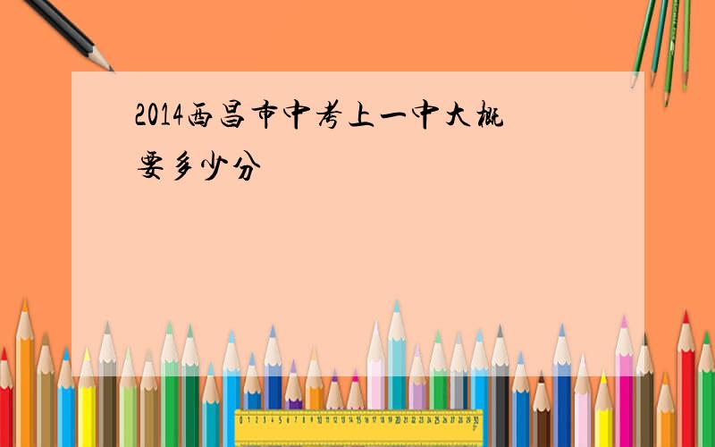 2014西昌市中考上一中大概要多少分