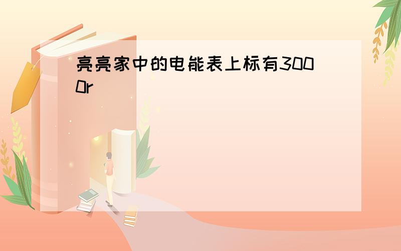 亮亮家中的电能表上标有3000r