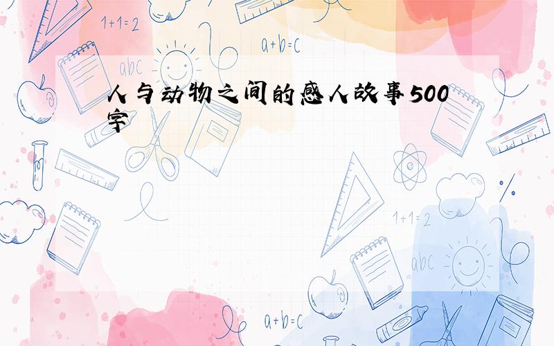 人与动物之间的感人故事500字