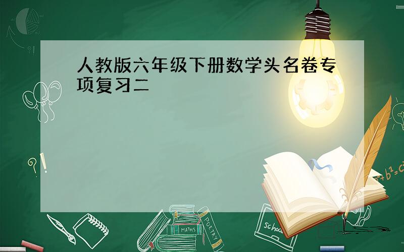 人教版六年级下册数学头名卷专项复习二