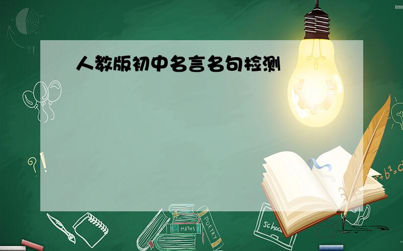 人教版初中名言名句检测