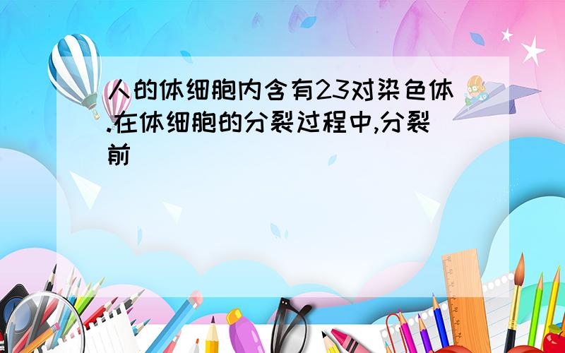 人的体细胞内含有23对染色体.在体细胞的分裂过程中,分裂前