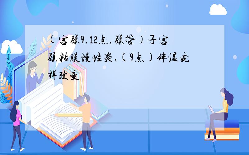 (宫颈9.12点.颈管)子宫颈粘膜慢性炎,(9点)伴湿疣样改变