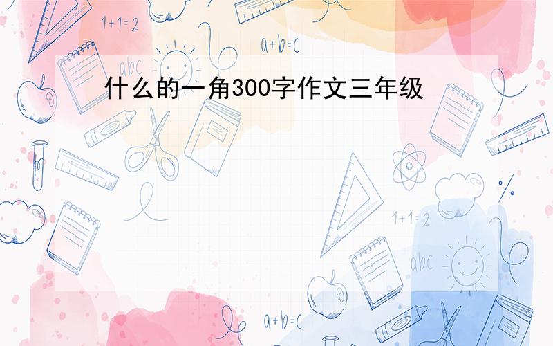 什么的一角300字作文三年级