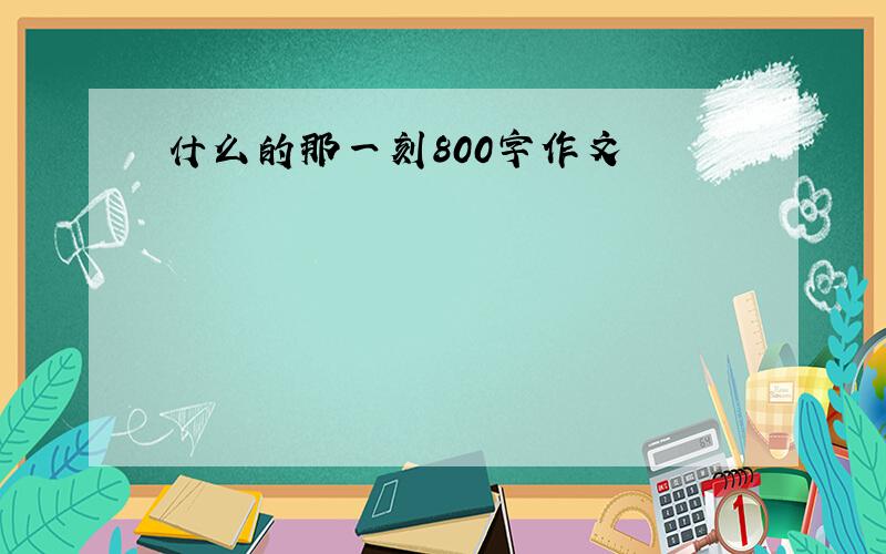 什么的那一刻800字作文