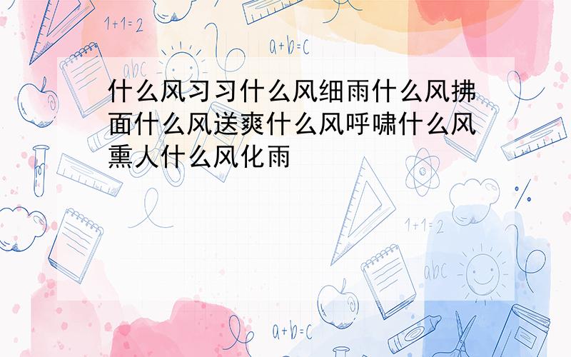 什么风习习什么风细雨什么风拂面什么风送爽什么风呼啸什么风熏人什么风化雨