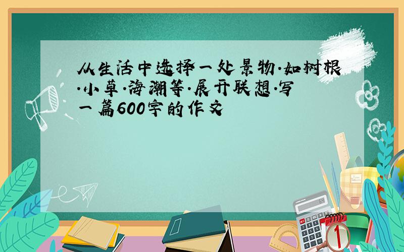 从生活中选择一处景物.如树根.小草.海潮等.展开联想.写一篇600字的作文