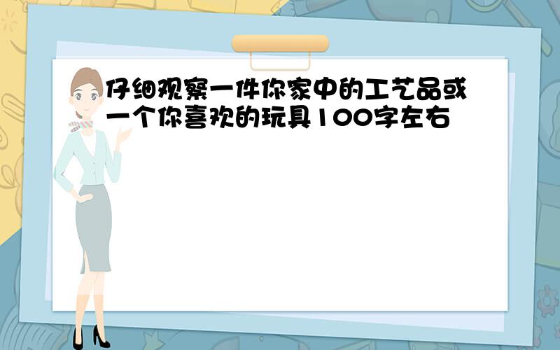 仔细观察一件你家中的工艺品或一个你喜欢的玩具100字左右